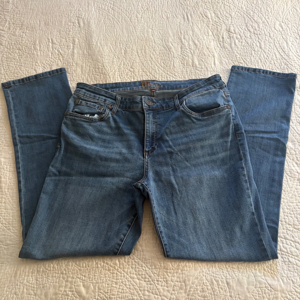 KUT from the Kloth Womens Size 12 Blue Straight Leg Stretch Jeans KP9065MA2